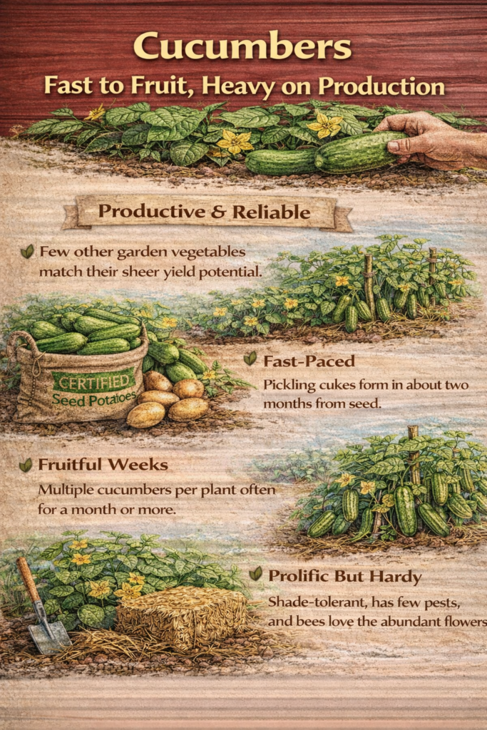 Cucumbers – Fast to Fruit, Heavy on Production