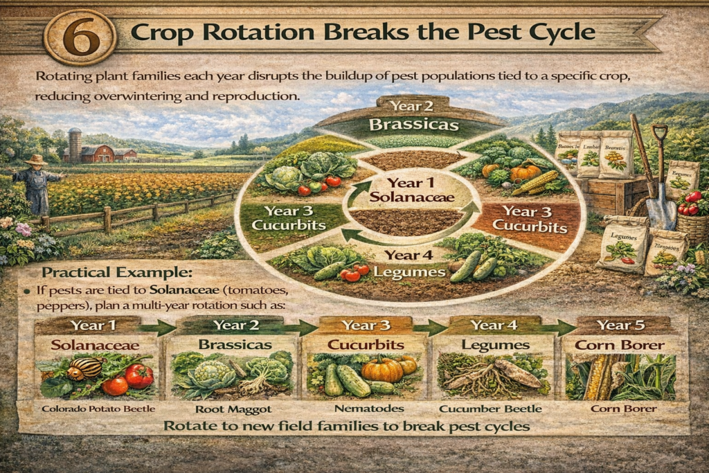 Crop rotation breaks the pest cycle