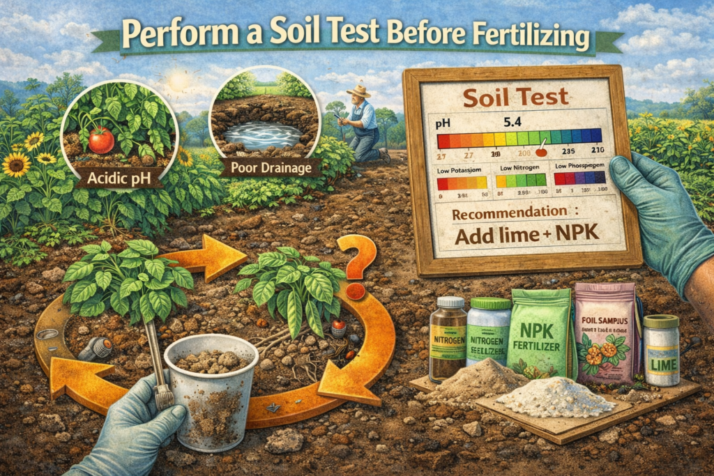 Perform a soil test before fertilizing