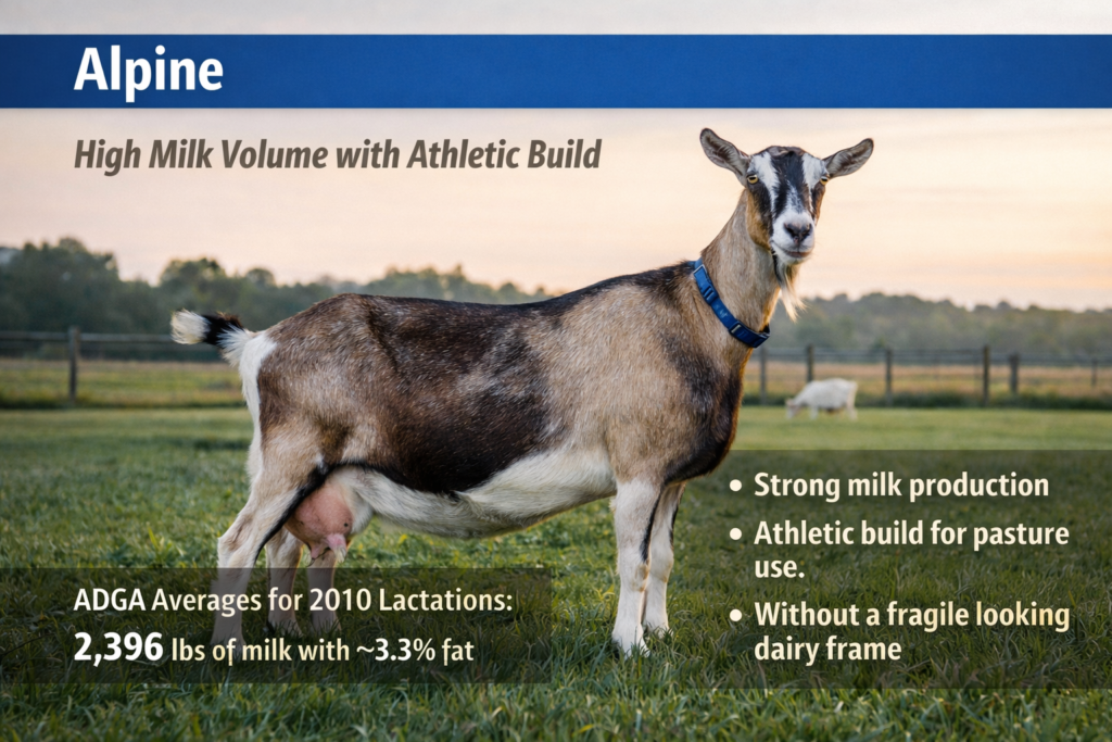 Best Goat Breeds for Milk and Meat : Alpine