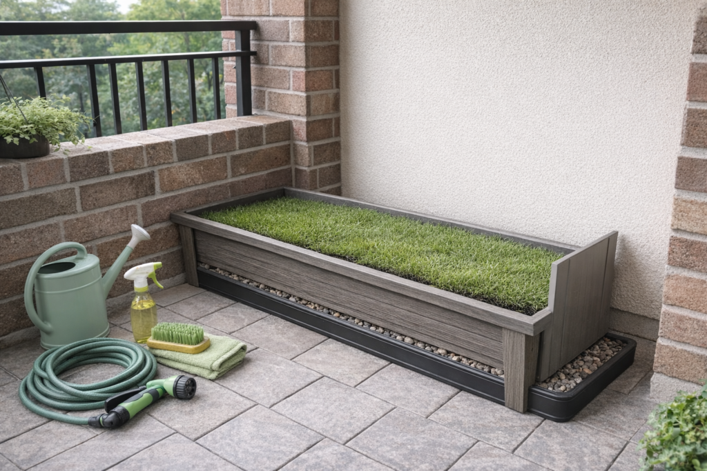 Balcony planter box turf insert