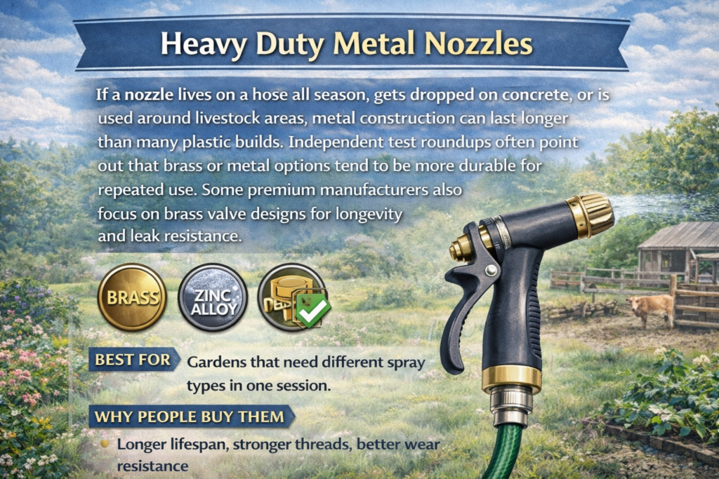 Heavy duty metal nozzles