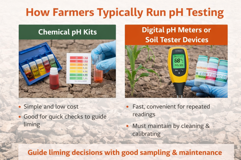 How farmers typically run pH testing