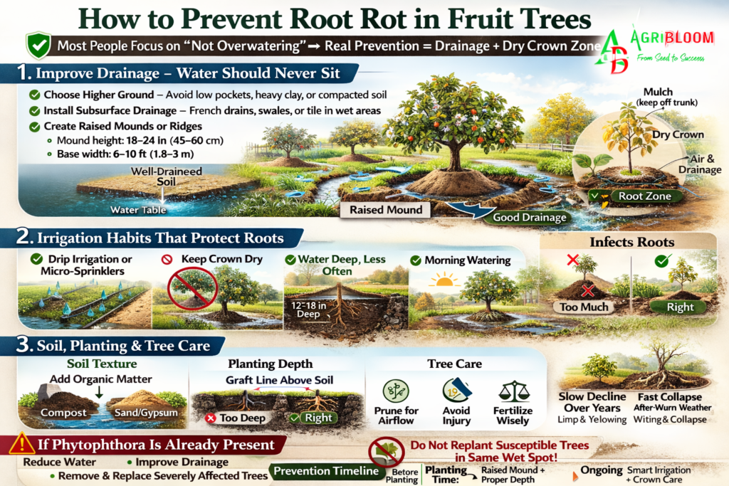 How to prevent root rot in fruit trees