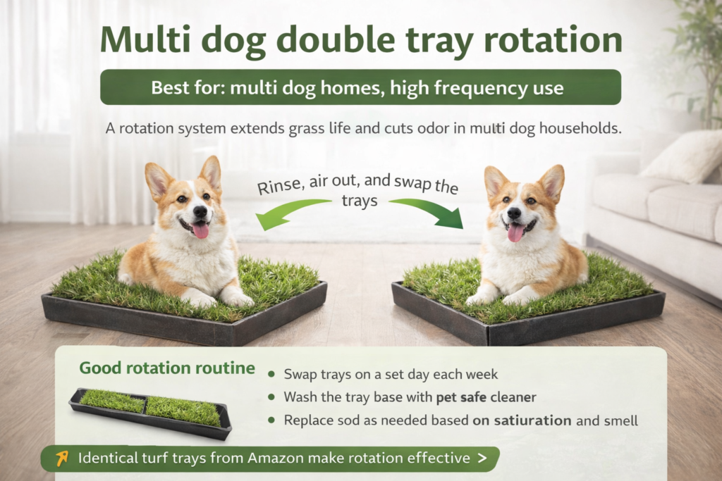 Multi dog double tray rotation