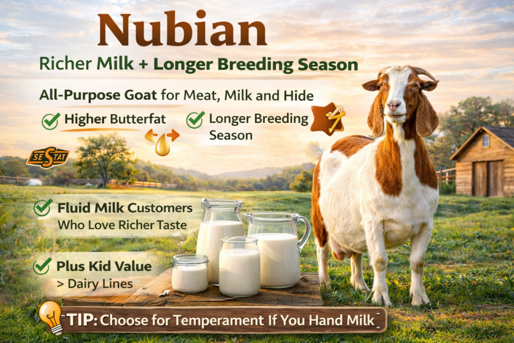 Nubian : Best Goat Breeds for Milk and Meat