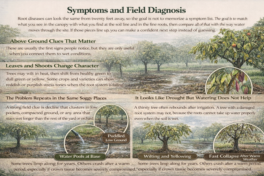 Phytophthora Root Rot - Symptoms and field diagnosis 