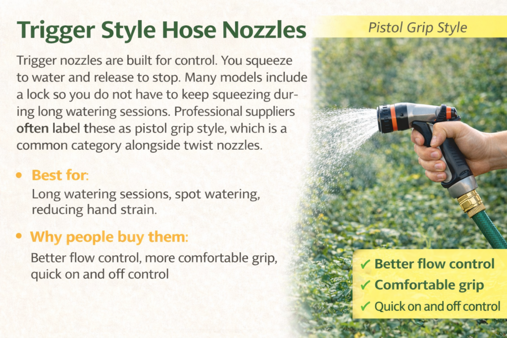  Trigger style hose nozzles