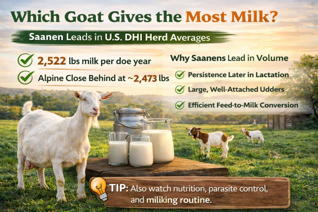 Which goat gives the most milk