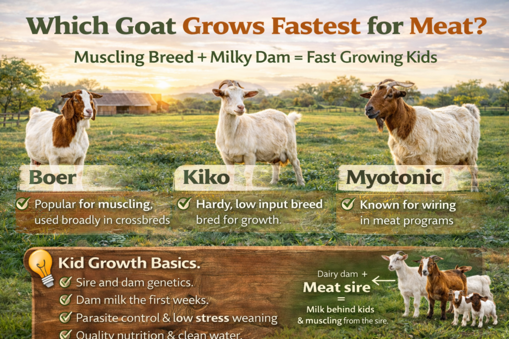 Which goat grows fastest for meat