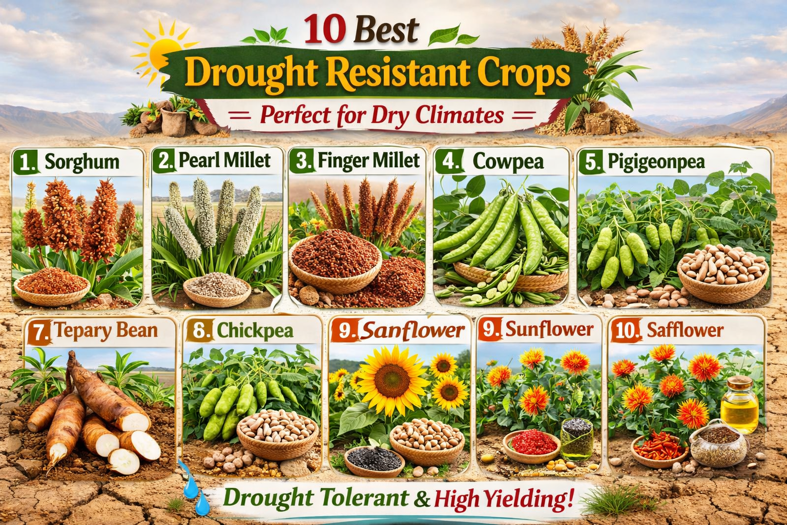 10 Best Drought Resistant Crops-Perfect for Dry Climates