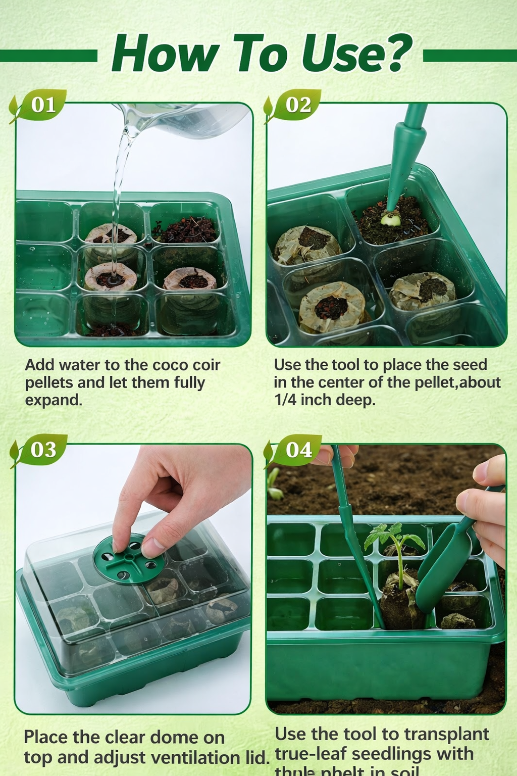 Buy Apipi 5 Pack Seed Starter Kit – 60 Coco Coir Pellet Tray - Image 2