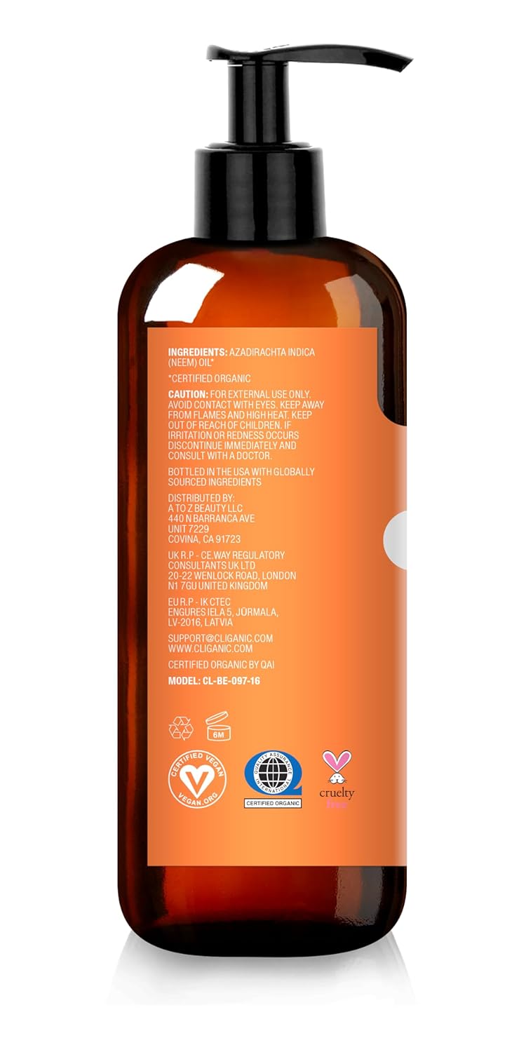 Buy Cliganic Organic Neem Oil - For Face, Skin & Plants - Image 2