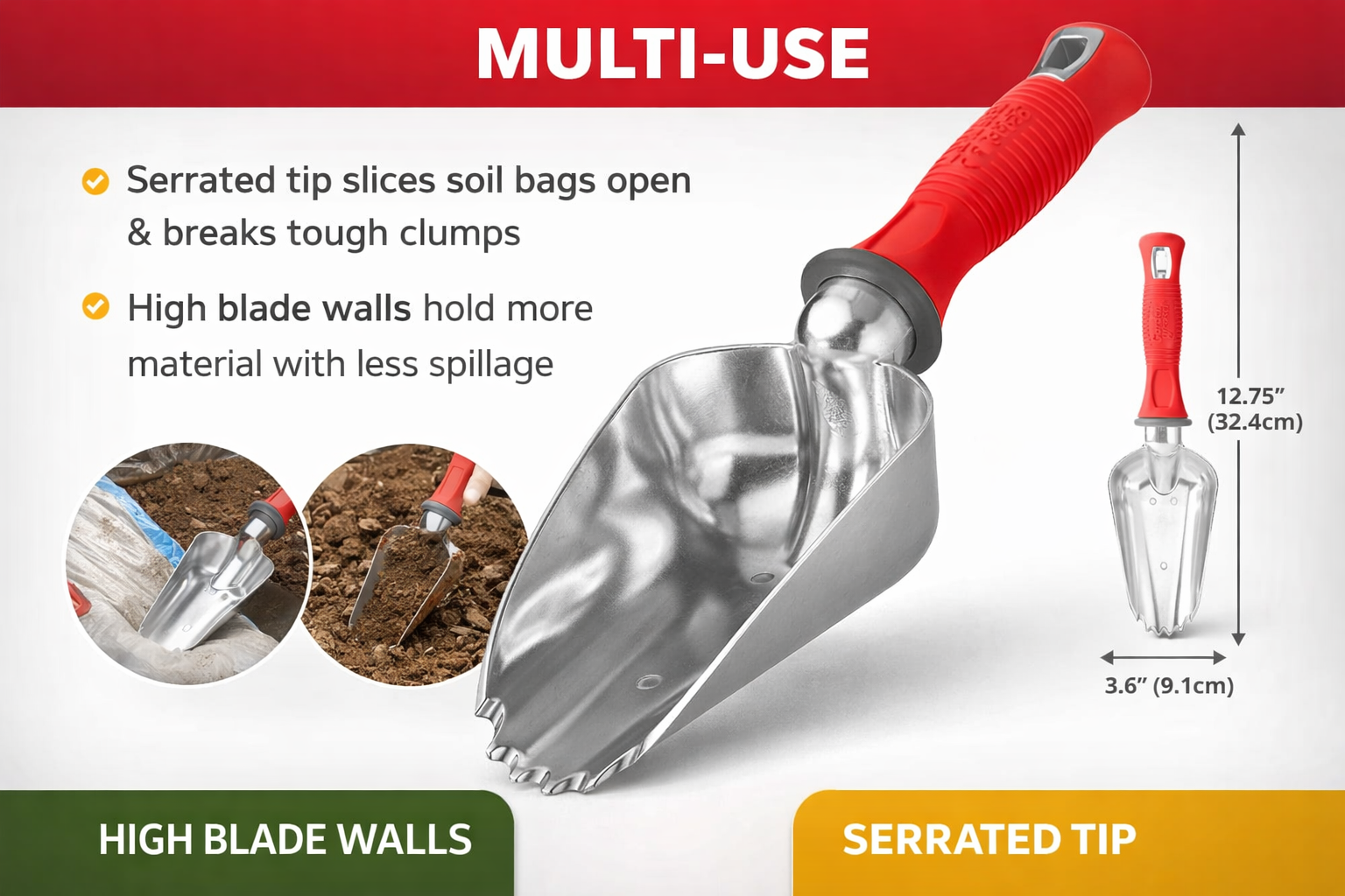 Buy Garden Weasel Potting Scoop – Heavy Duty Gardening Tool - Image 4