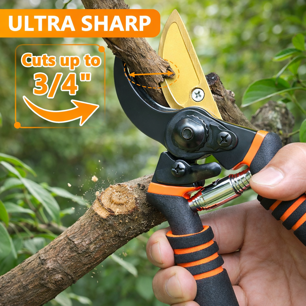 Buy Hewog Pruning Shears 8.5" – Heavy Duty SK5 Steel Garden Clippers - Image 3