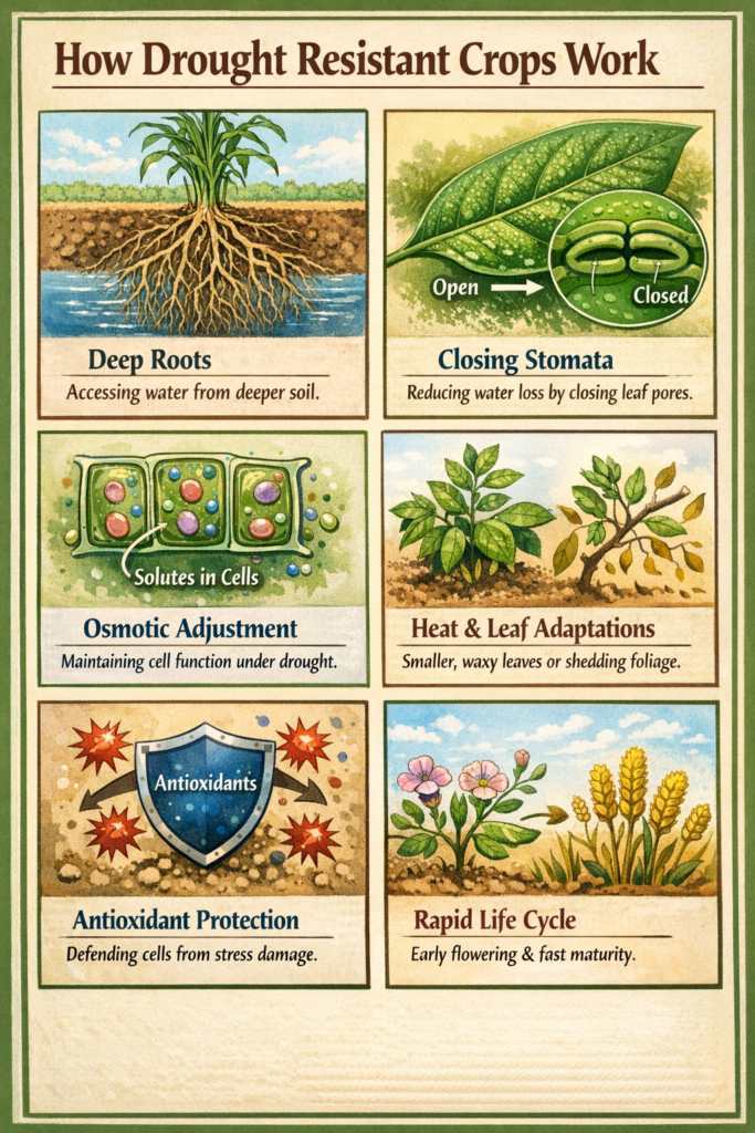 How drought resistant crops work inside the plant