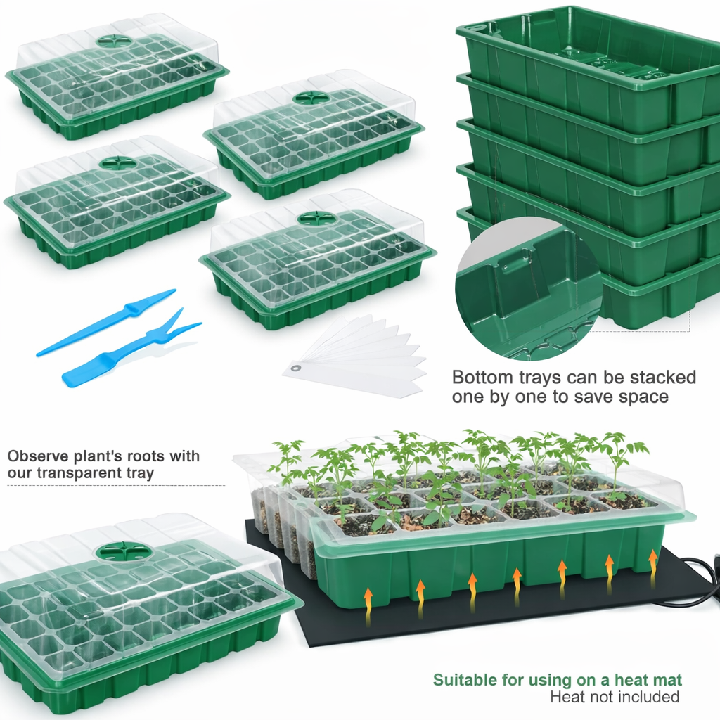 Buy MIXC Seedling Trays – 5 Pack 200 Cell Starter Kit - Image 3