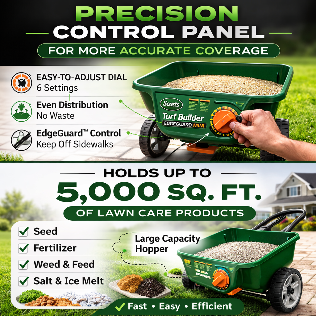 Buy Scotts EdgeGuard Mini Spreader – Easy Lawn Seed & Fertilizer Spreading - Image 3