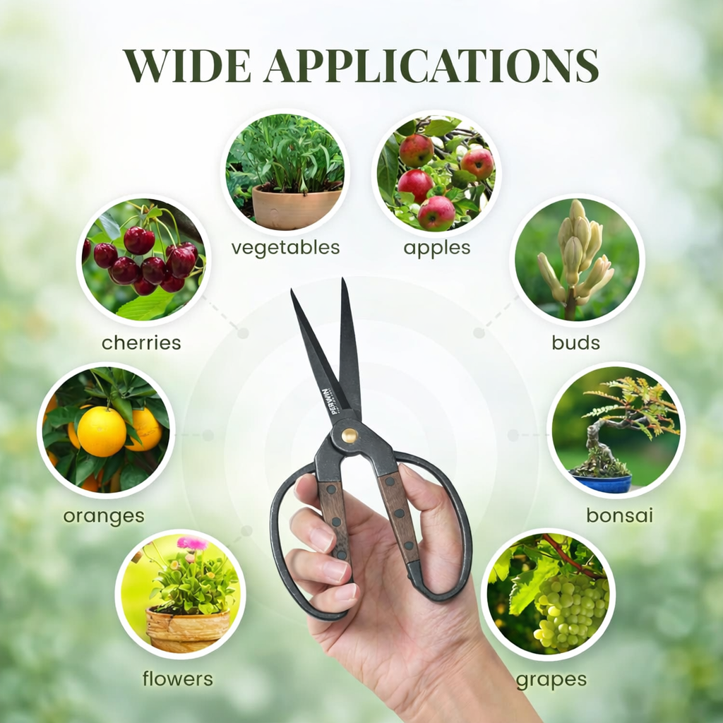Buy Garden Flower Bonsai Scissors - 2 Pcs Walnut Handle Pruning Shears - Image 2