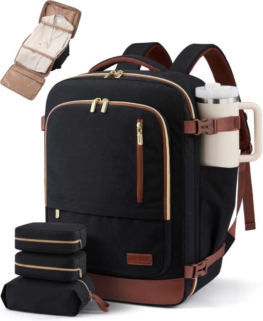 LOVEVOOK 40L Travel Backpack for Women Men with Garment Bag