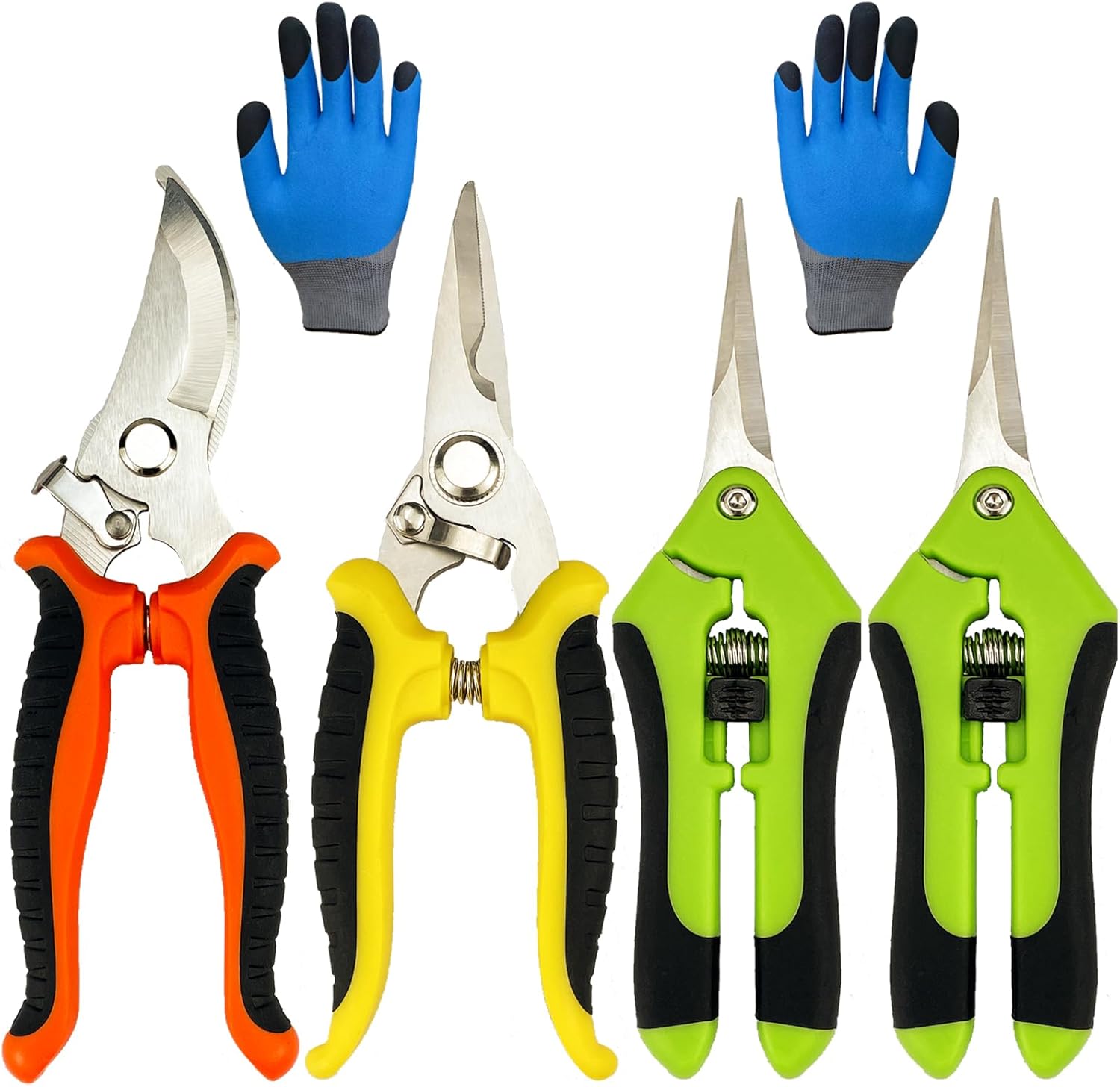 5 Pack Pruning Shears Set with Gardening Gloves