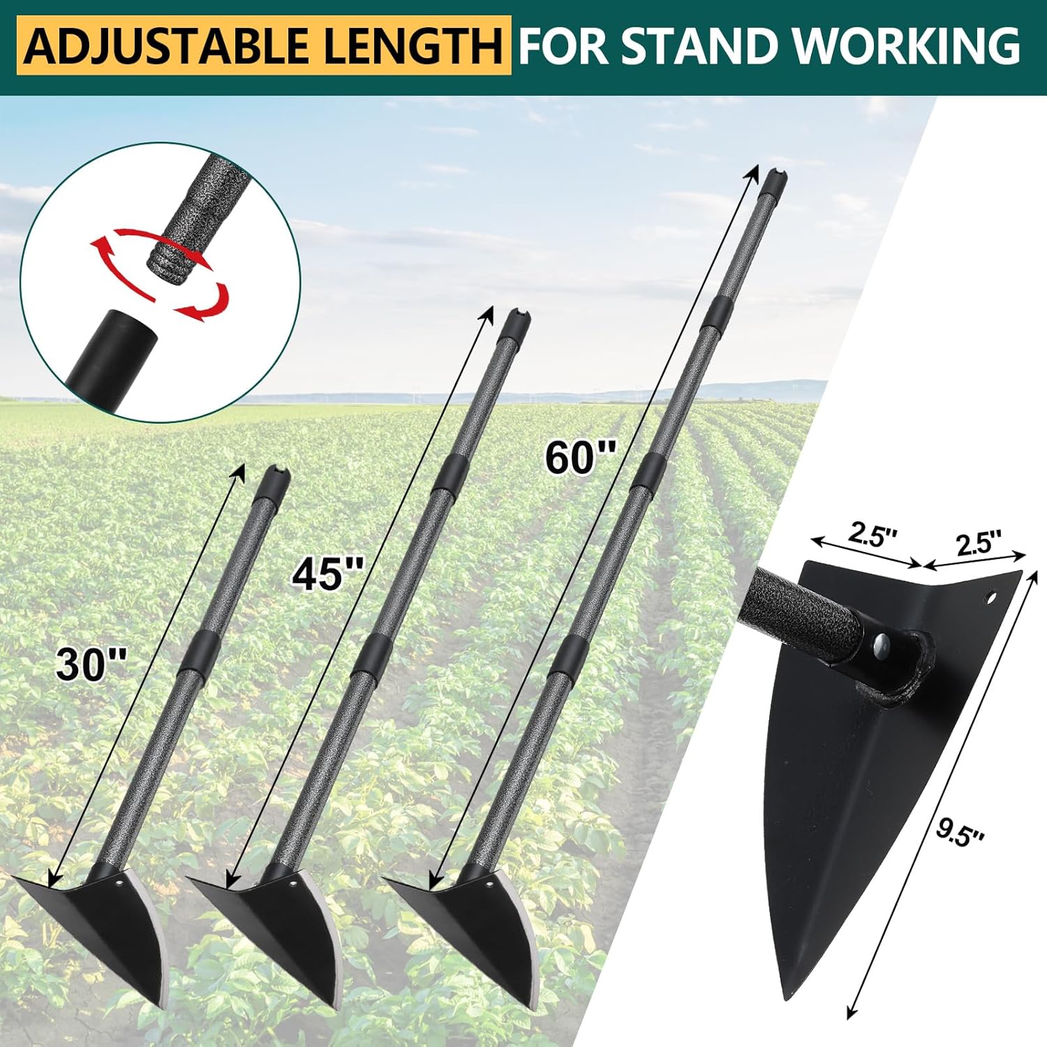Buy Hoe Garden Tool - Triangle Hoe Gardening Weeding Tool - Image 3