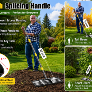 walensee 17 inch leveling rake for spot repairs on a lawn