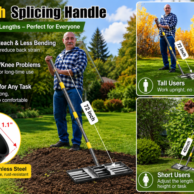 walensee 17 inch leveling rake for spot repairs on a lawn