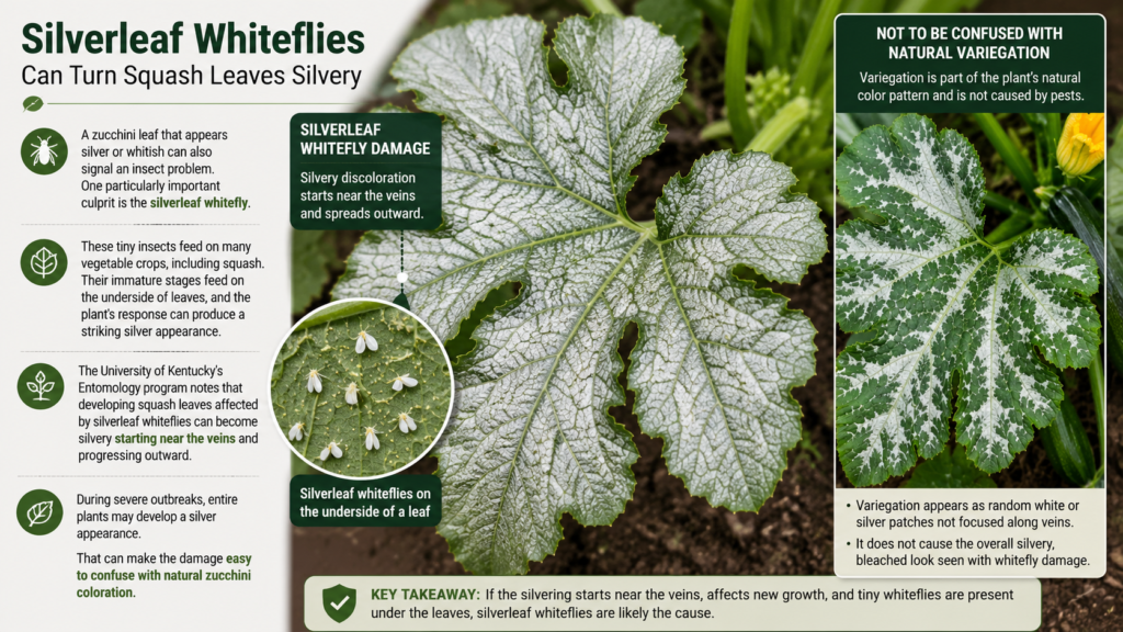 Silverleaf Whiteflies Can Turn Squash Leaves Silvery
