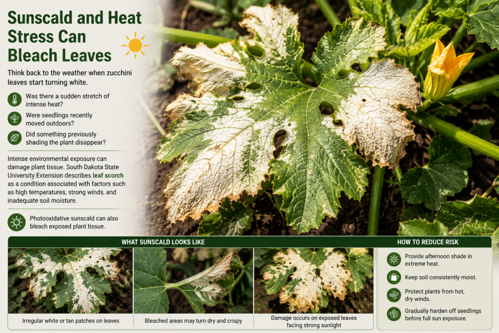Sunscald and Heat Stress Can Bleach Leaves