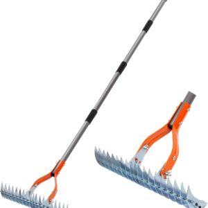 Walensee Thatch Rake 15 Inch Lawn Dethatching Rake