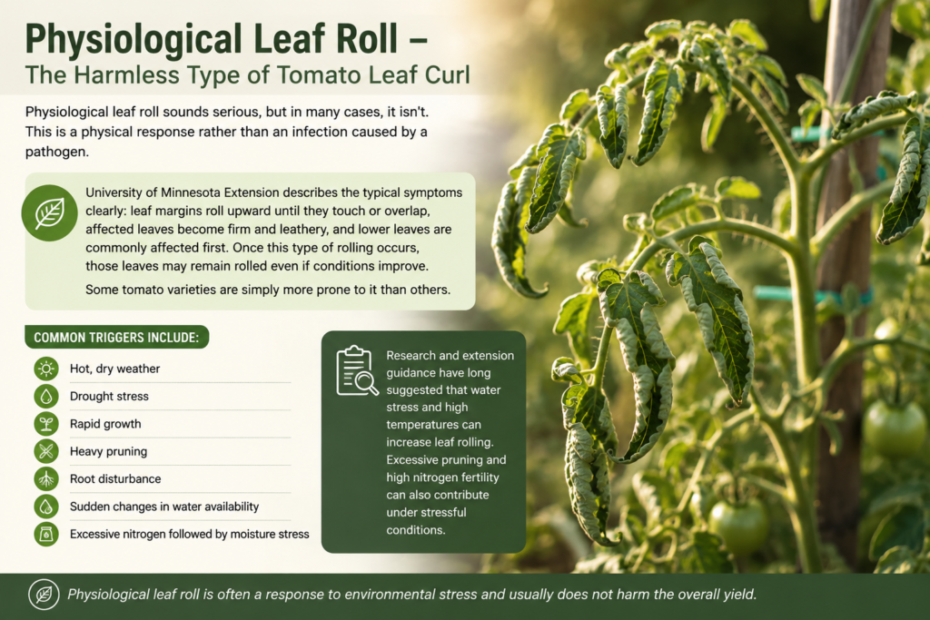 Physiological Leaf Roll - The Harmless Type of Tomato Leaf Curl