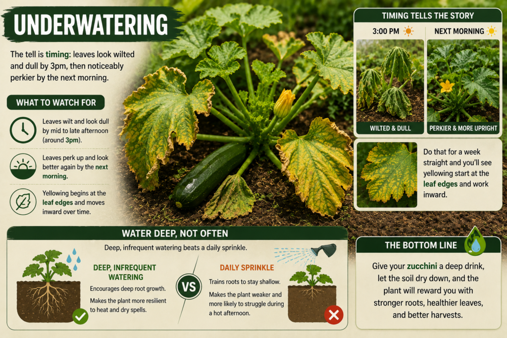 Underwatering in zucchini