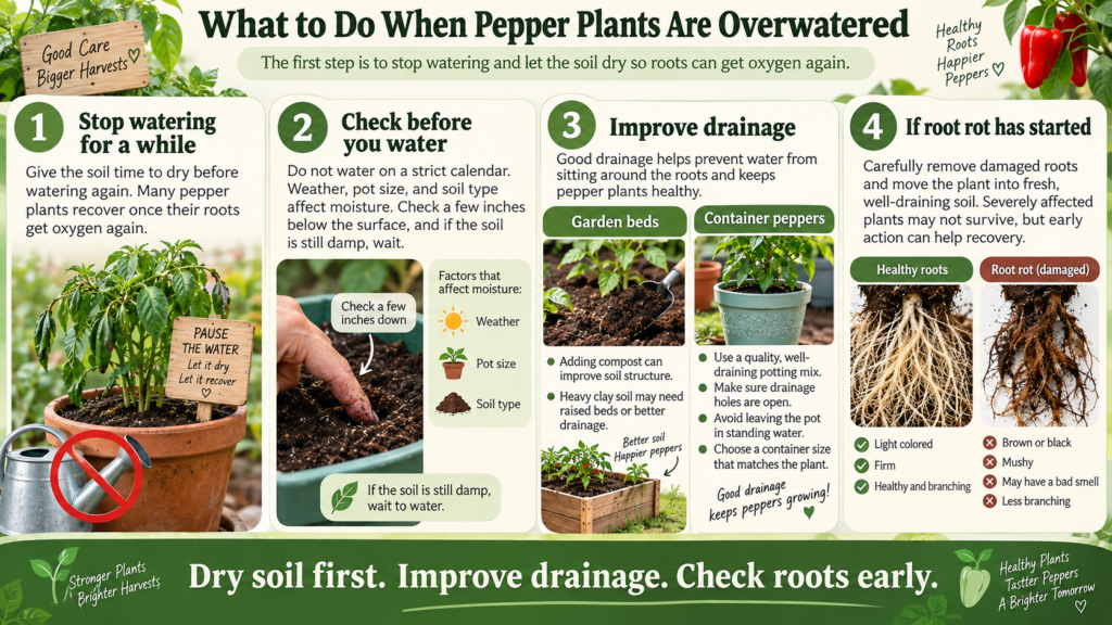 What to Do When Pepper Plants Are Overwatered