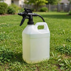 Spectracide Weed Stop gallon sprayer on clover lawn
