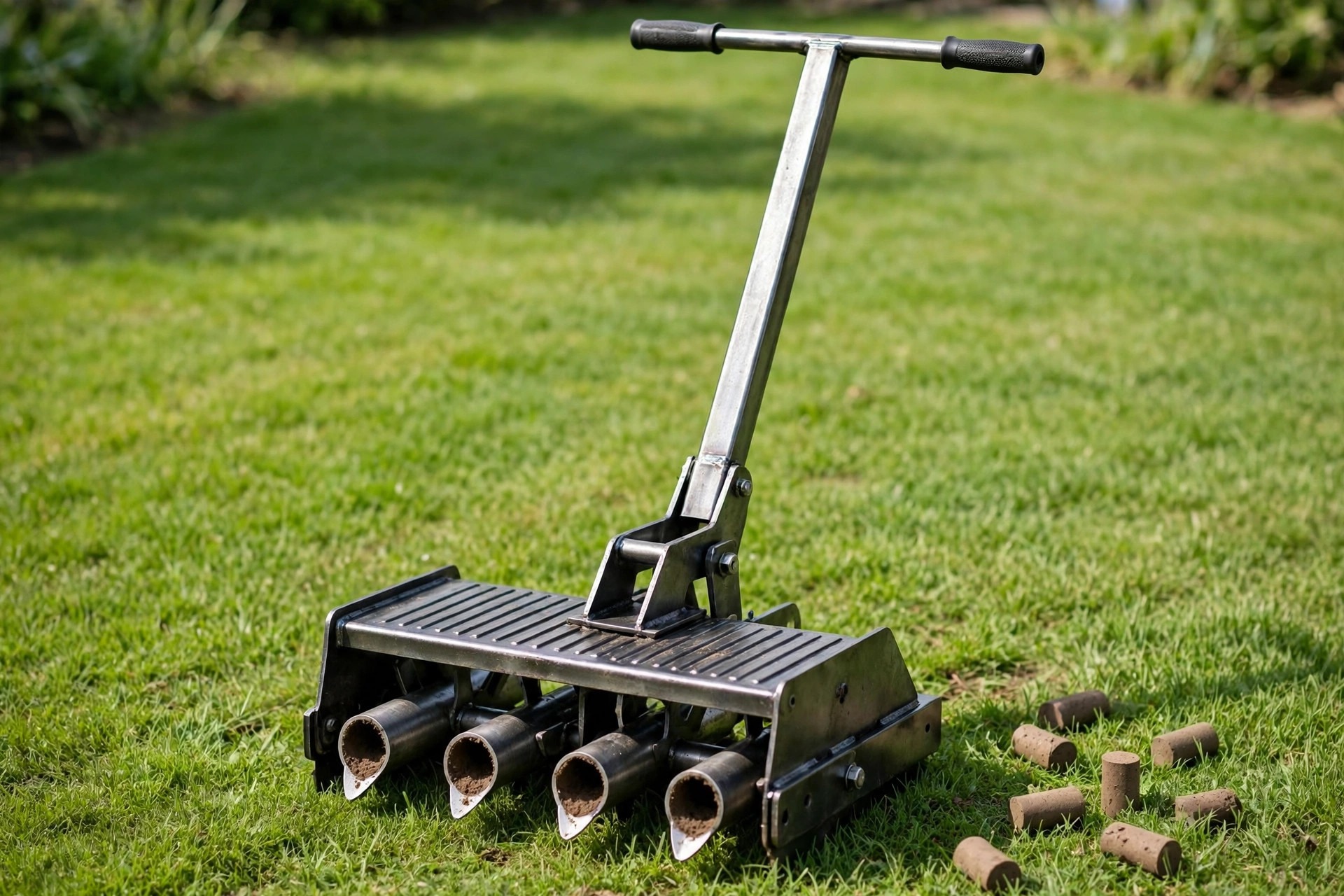 Step 'N Tilt core lawn aerator