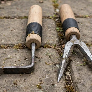 workpro weed puller v-shaped fork with metal lever base and soft handle