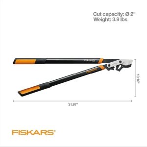 fiskars powergear2 lopper 32 inch geared bypass lopper with low friction blade