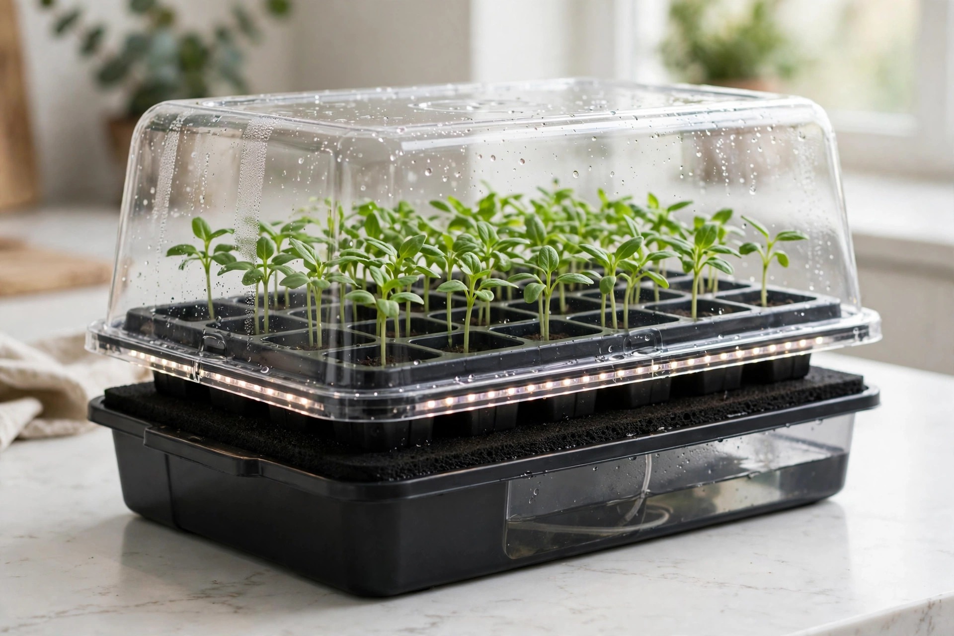 best seed starting trays Patigrow 60-cell self-watering kit with grow light