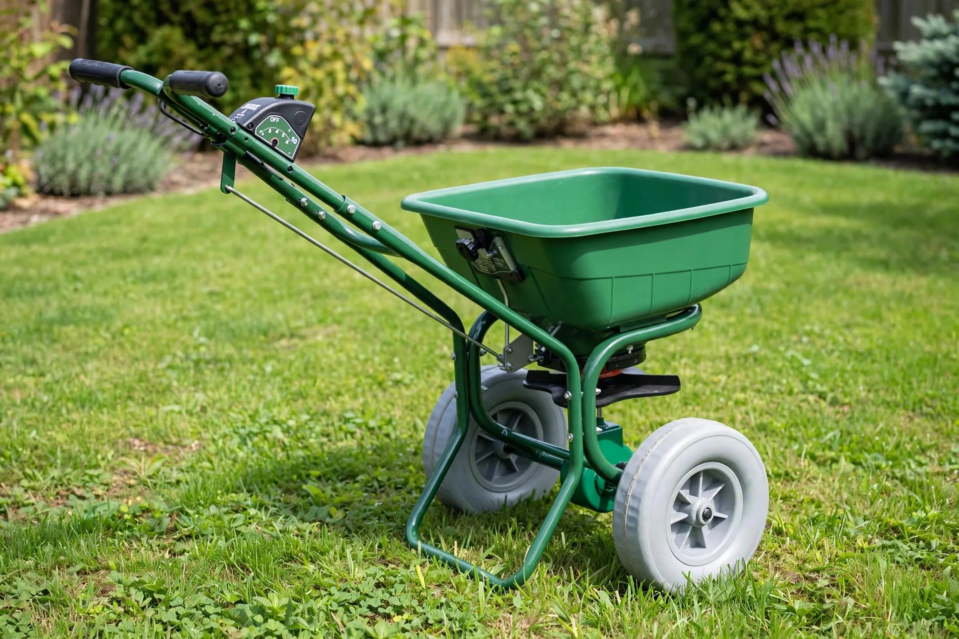Scotts Turf Builder EdgeGuard DLX best broadcast spreader for most home lawns