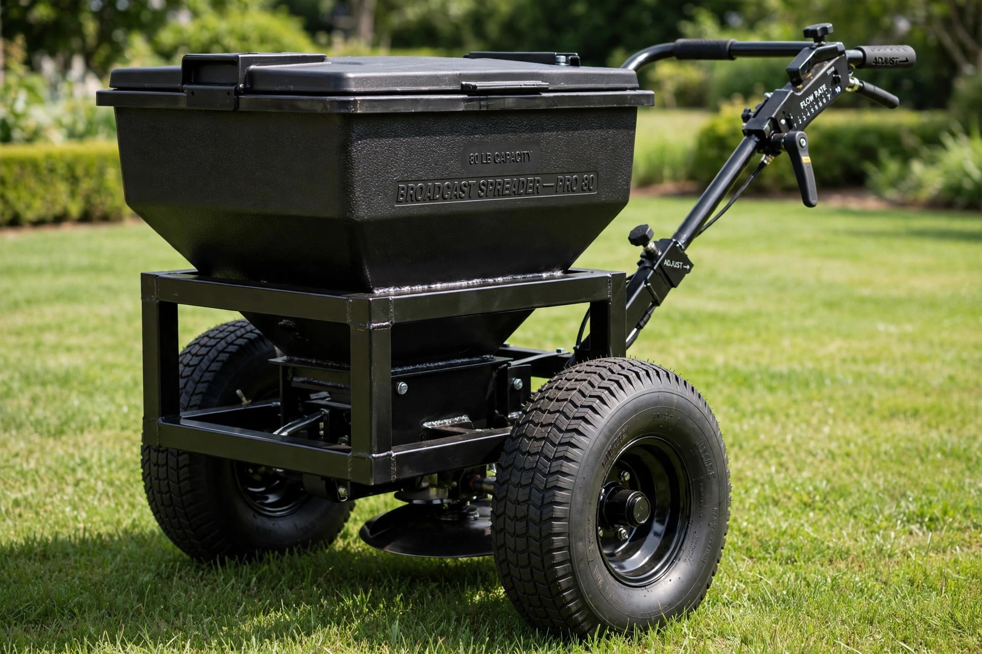 Spyker ERGO-PRO SPY50L-1P professional broadcast spreader with large pneumatic tires