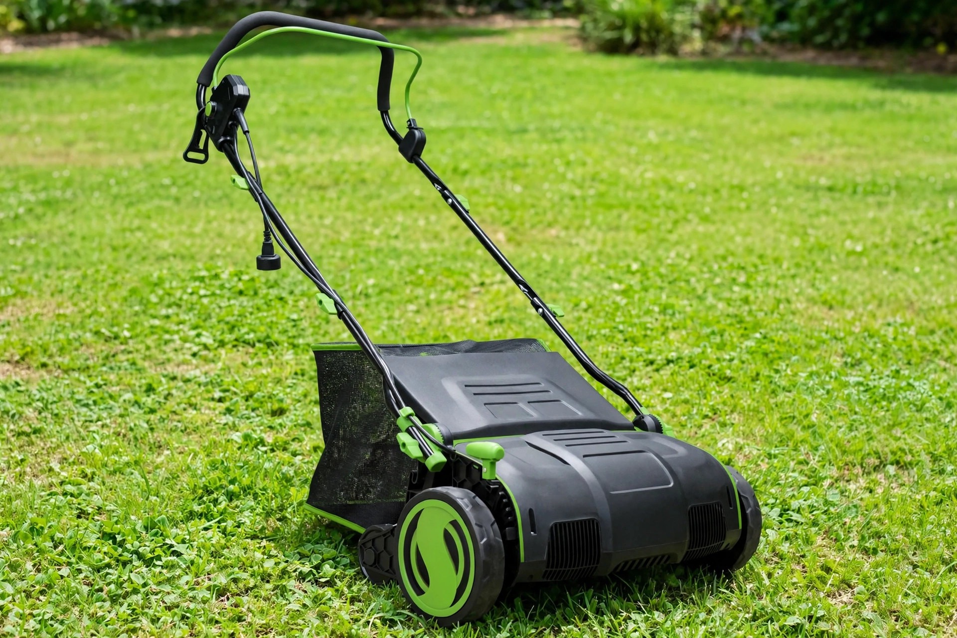 Sun Joe AJ805E 13 amp electric dethatcher and scarifier with 13.2 gallon bag