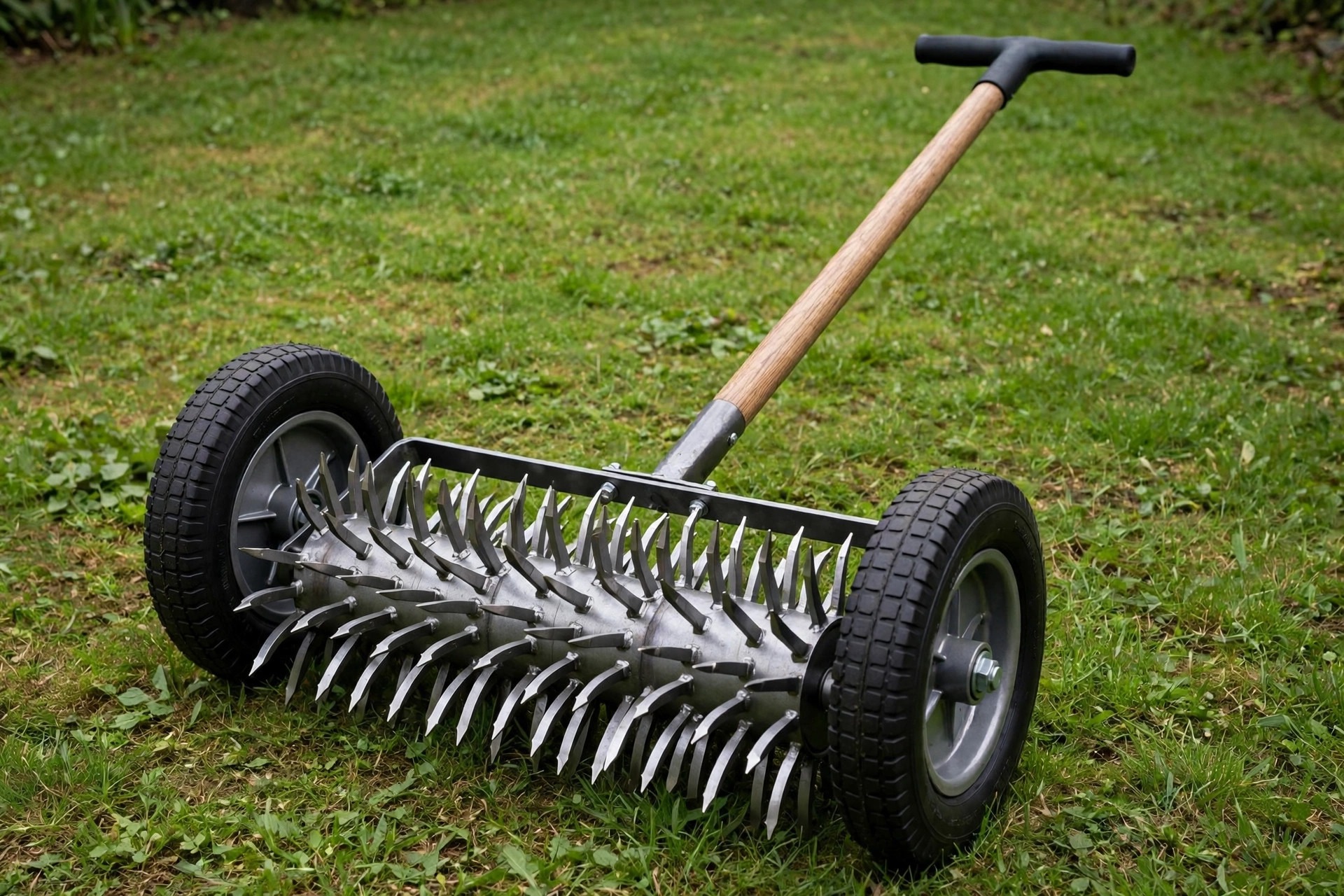 WOLF-Garten UR-M3 scarifying roller with wheels for delicate lawns