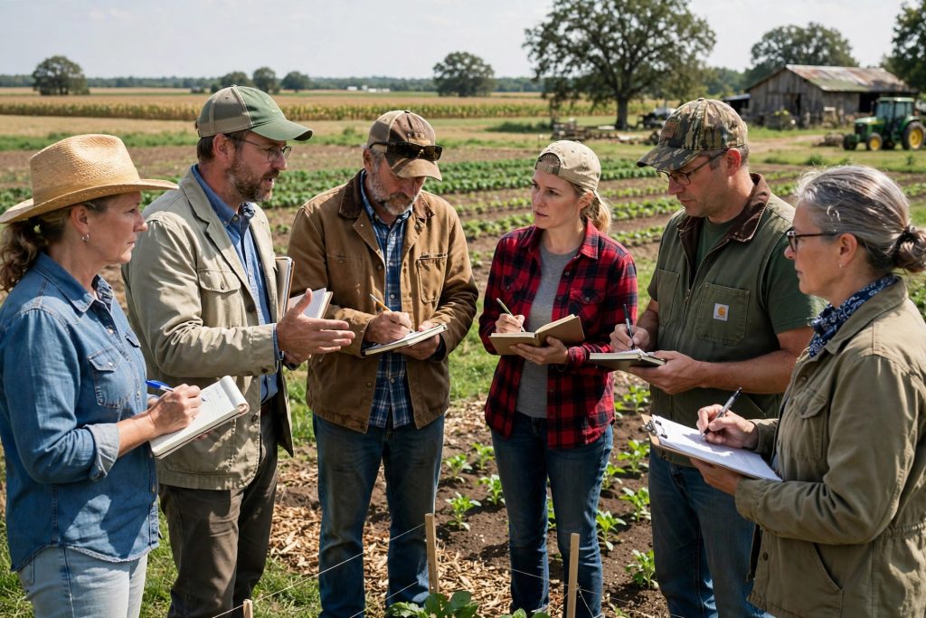 Growers learning together at an extension field day demonstration