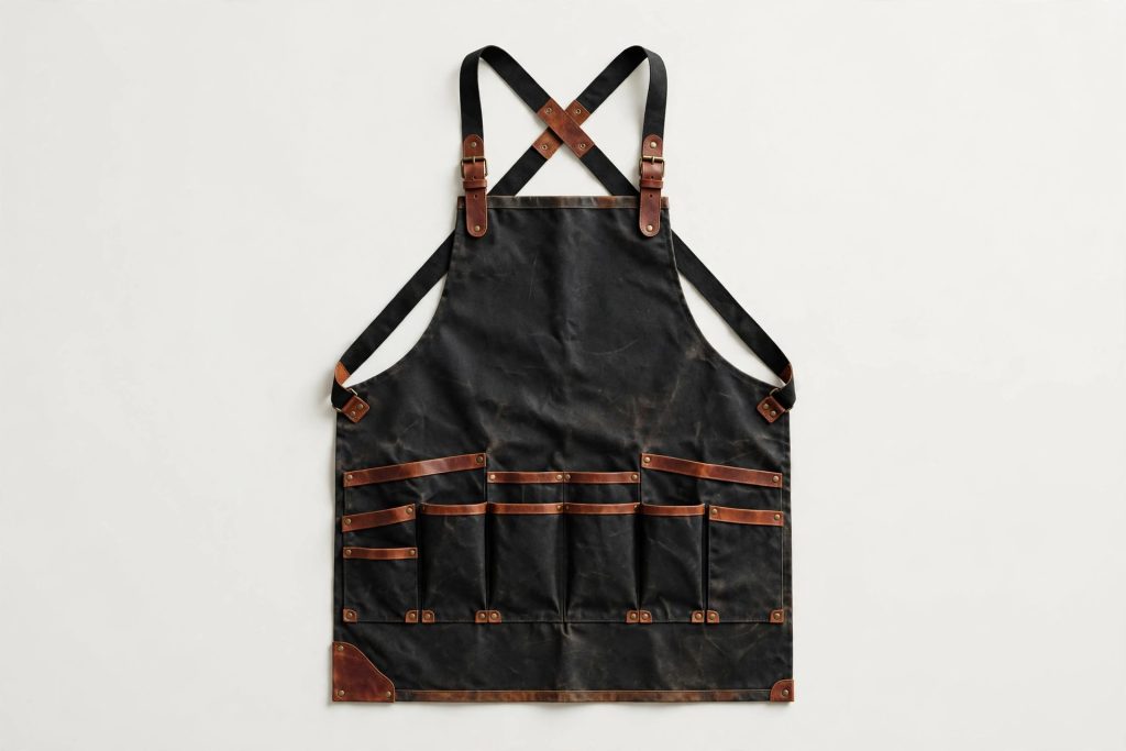 best garden apron Under NY Sky waxed canvas cross back apron