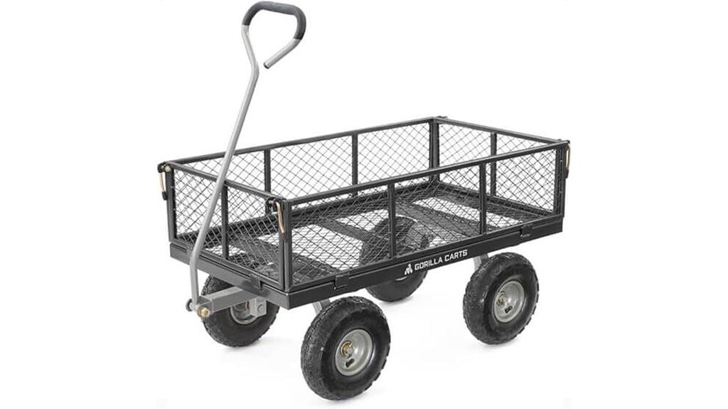 Gorilla Carts Steel Utility Cart, 9 Cu Ft best garden cart for heavy loads