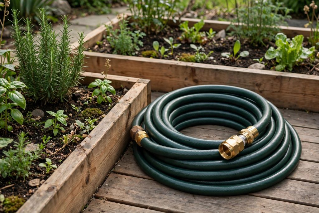 ELEY 5/8 inch polyurethane garden hose with lead free brass fittings, premium best garden hose no kink pick