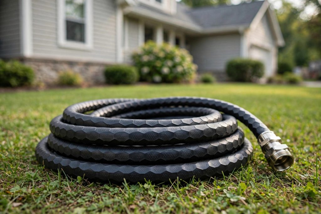 Craftsman Premium Rubber Garden Hose 69602 with radial tire cord and hexagonal anti kink profile