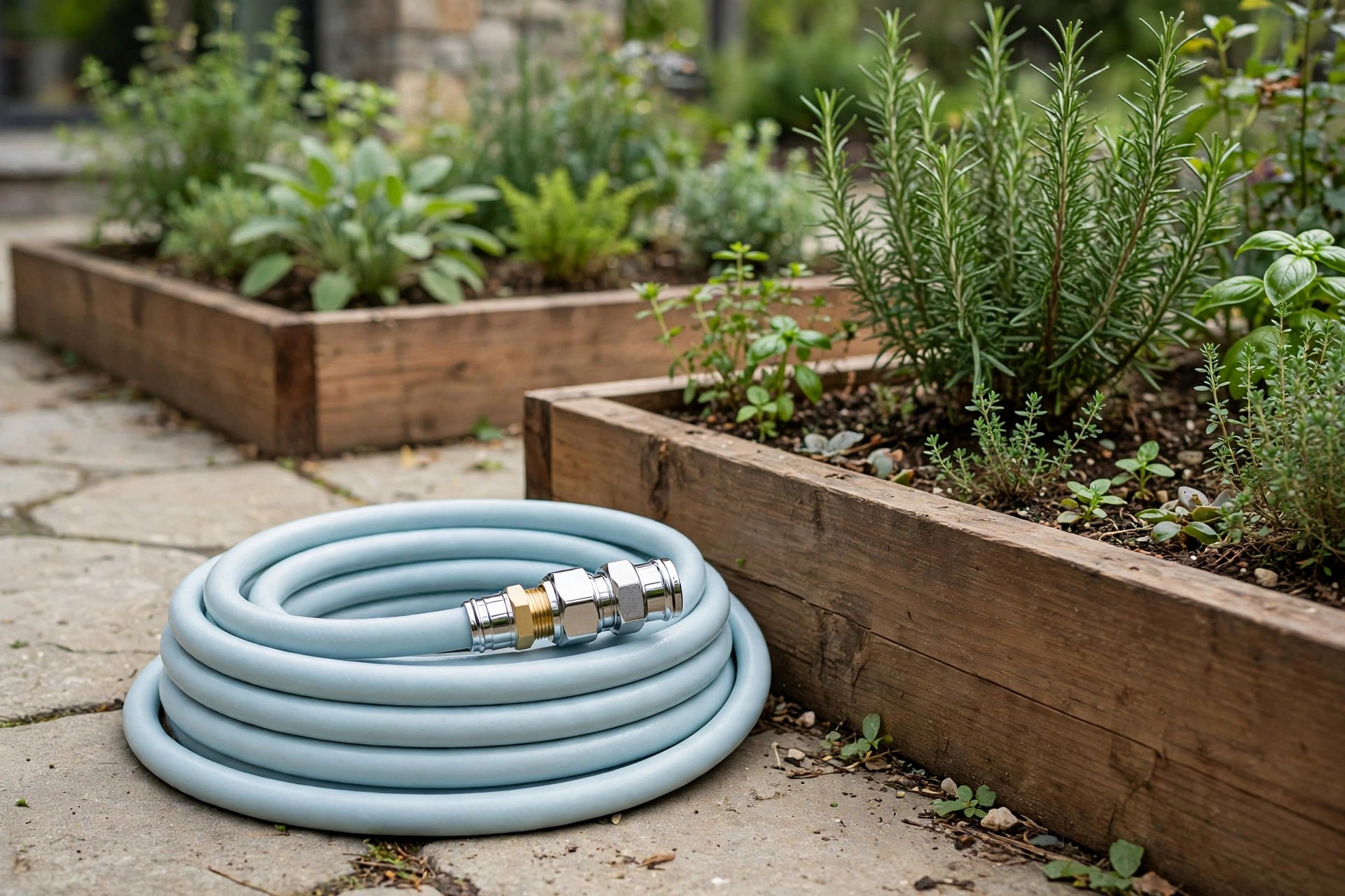 Water Right 400 Series Slim and Light polyurethane hose, a lightweight garden hose for patios and raised beds