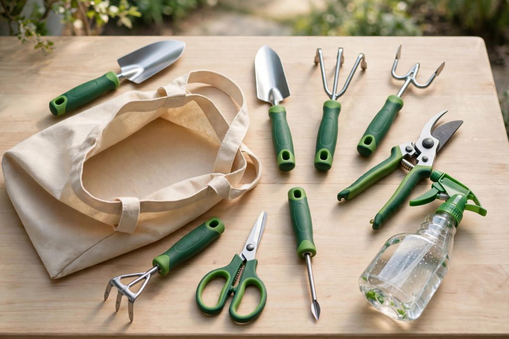 Grenebo 9-piece best garden tool set with tote bag